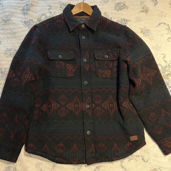 Jachs Other - Jachs NY Men’s Black & Burgundy Patterned Button-Up Jacket